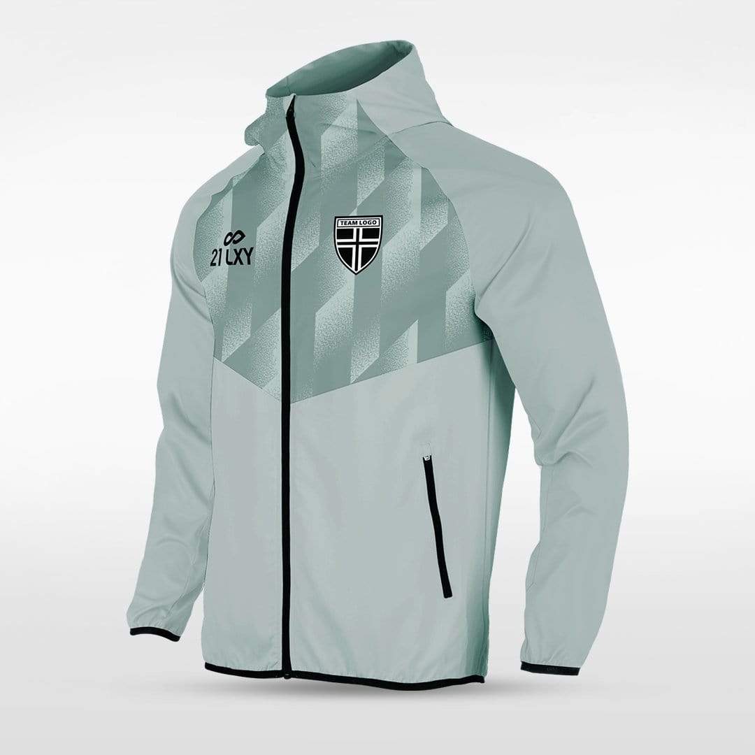 Grey Light Speed Customized Full-Zip Jacket Design