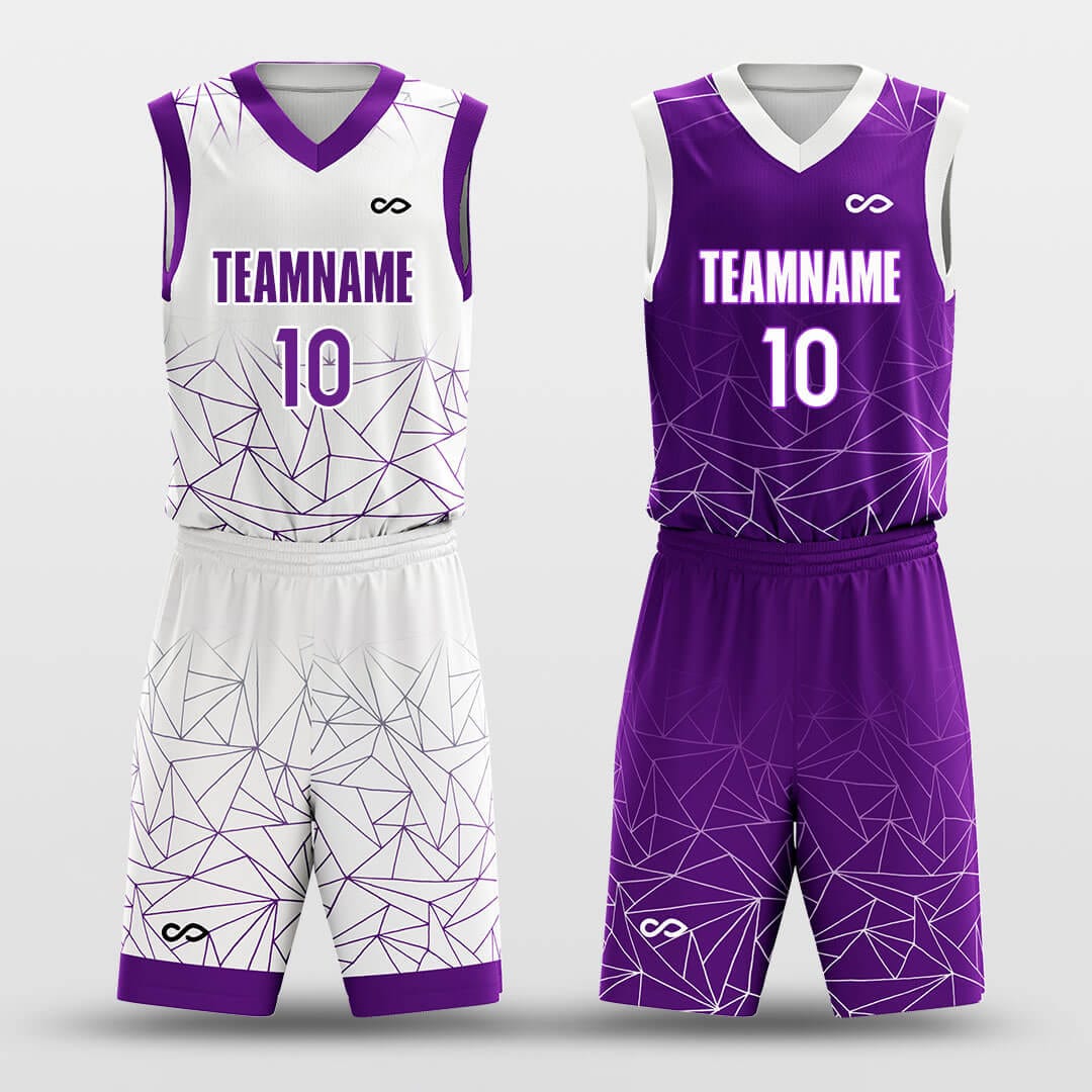 Geometry Stacking Custom Reversible Basketball Jersey Set Sublimated Geometry stacking custom reversible basketball jersey set sublimated
