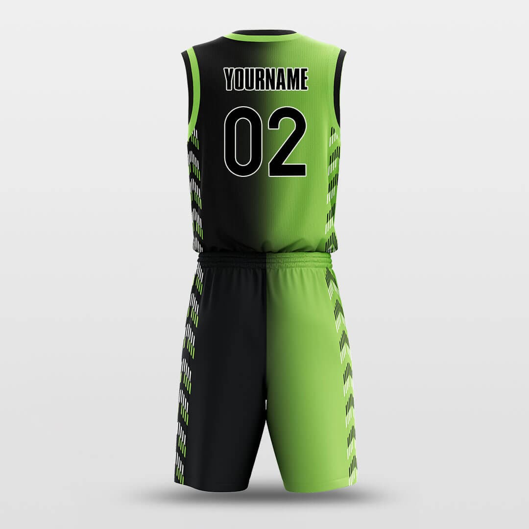 green custom basketball jersey set