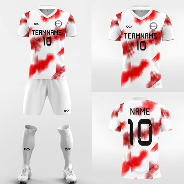 red and white soccer jersey