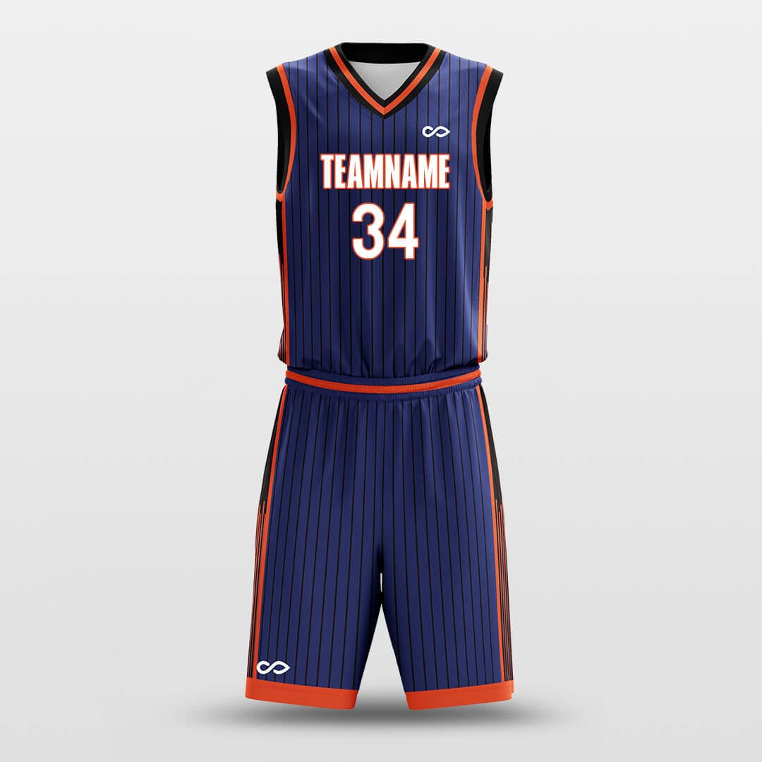 vintage blue orange custom basketball jersey