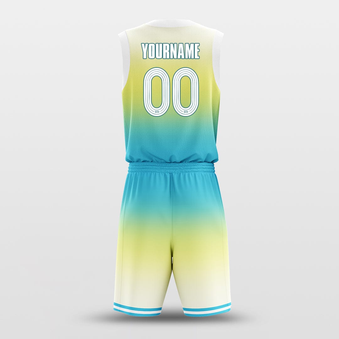 yellow blue basketball jersey set